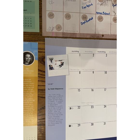 Lot Of 12 Scrapbook Layout Pages 12”X12” Premade Calendar Holidays All Ocassion - Picture 8 of 8